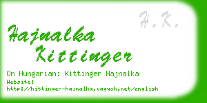 hajnalka kittinger business card